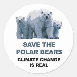 Save the Polar Bears Classic Round Sticker