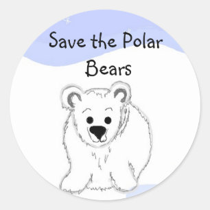 Save the Polar Bears Classic Round Sticker