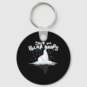 Save The Polar Bears Climate Awareness Earth Day Key Ring