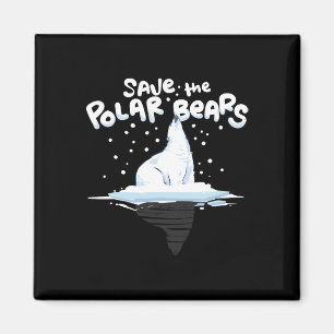 Save The Polar Bears Climate Awareness Earth Day Magnet