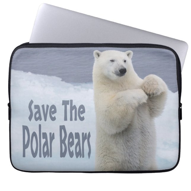 Save The Polar Bears Laptop Sleeve (Front)