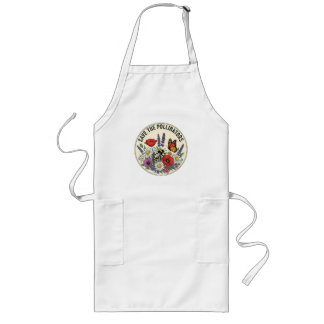 Save the Pollinator with bee, butterfly & flowers Long Apron