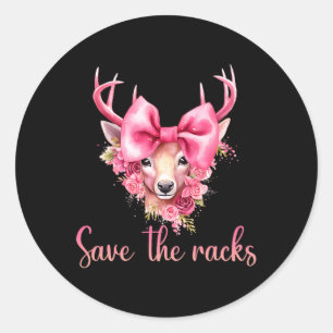 Save The Racks Breast Cancer Awareness Classic Round Sticker