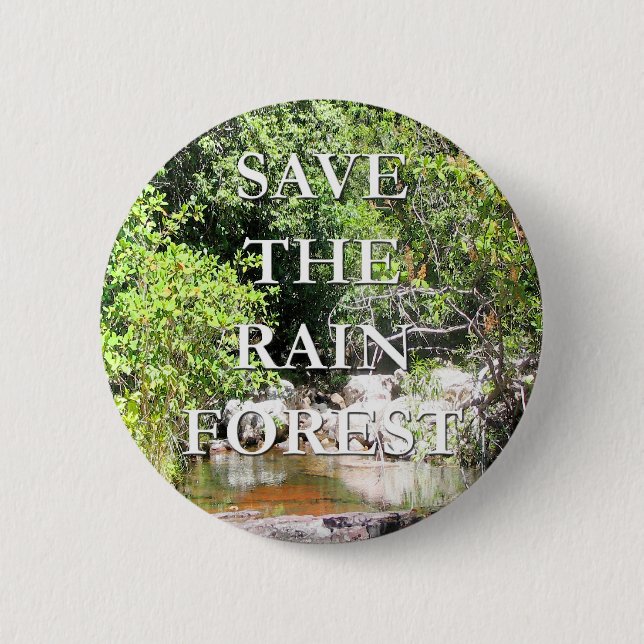 Save The Rain Forest Landscape 6 Cm Round Badge (Front)