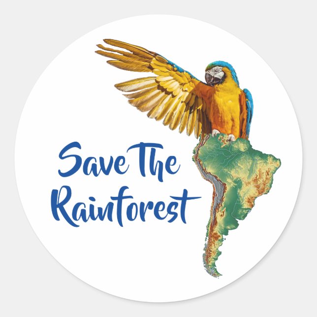 Save The Rainforest Classic Round Sticker (Front)