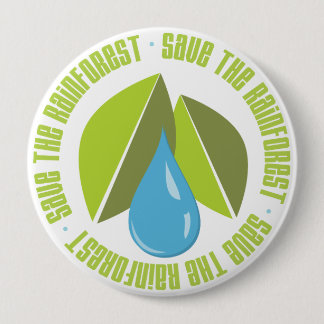 Save the Rainforest Earth Day Tees and Gifts 10 Cm Round Badge