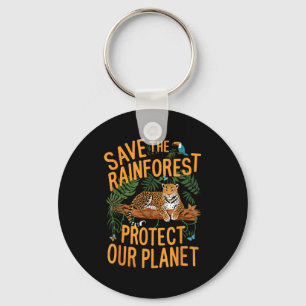 Save The Rainforest Protect Our Planet Climate Ear Key Ring