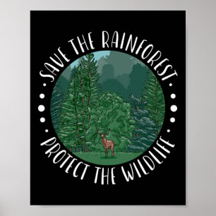 Save The Rainforest Protect The Wildlife Earth Day Poster