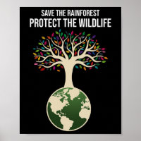 Save The Rainforest Protect The Wildlife Vintage E