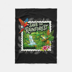 Save The Rainforest Tree Frog Tropical Nature Fleece Blanket