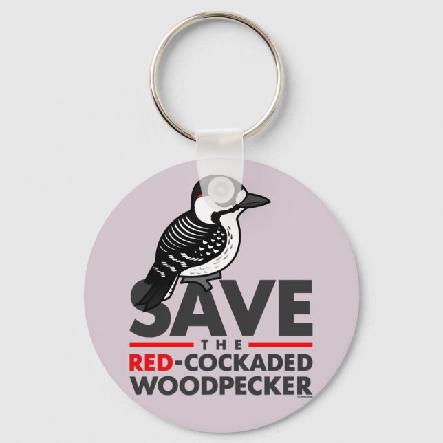 Save the Red-cockaded Woodpecker Key Ring (Front)
