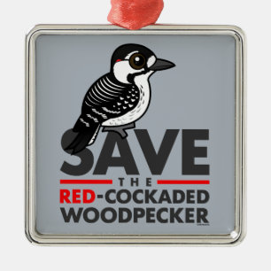 Save the Red-cockaded Woodpecker Metal Tree Decoration
