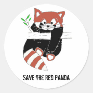 Save the Red Panda aka FireFox Classic Round Sticker
