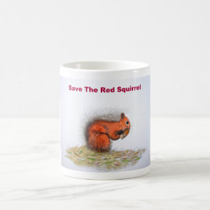 Save the red squirrel coffee mug