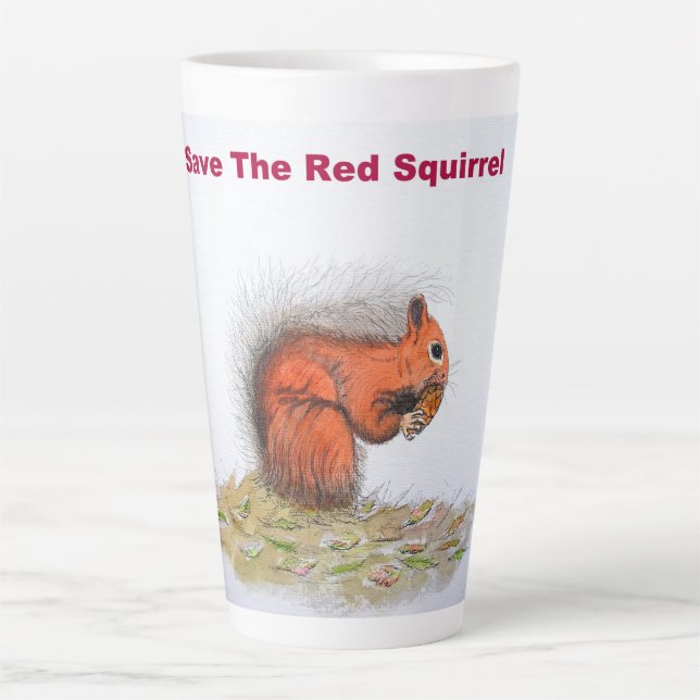 Save the red squirrel conservation latte mug (Front)