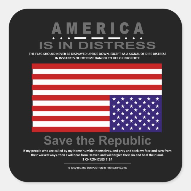 Save the Republic Square Sticker (Front)