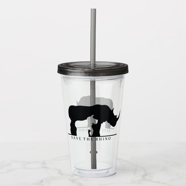 Save the Rhino Acrylic Tumbler (Front)