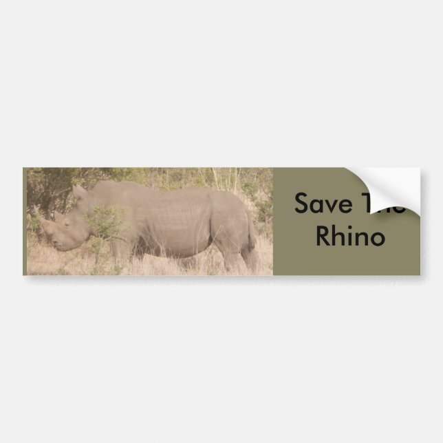 Save The Rhino Bumper Sticker (Front)
