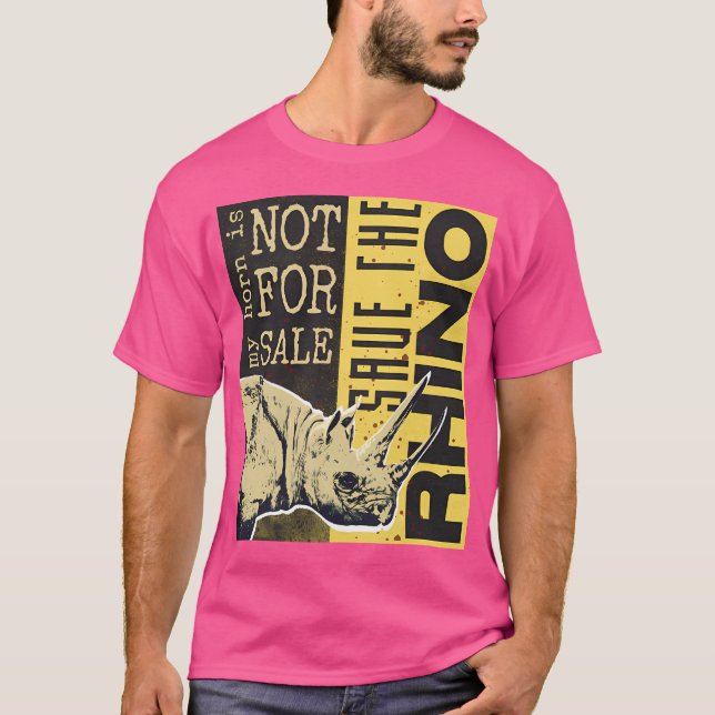 Save The Rhino-Environmental Art T-Shirt (Front)