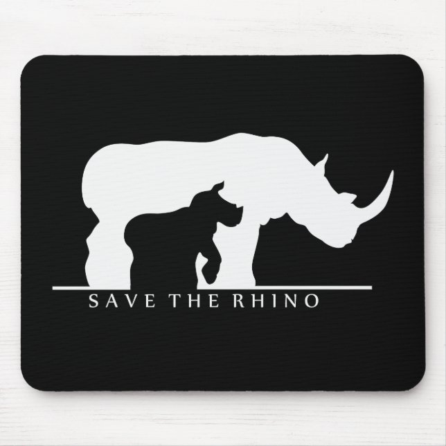 Save The Rhino Mouse Mat (Front)