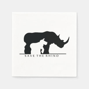 Save the Rhino Napkin