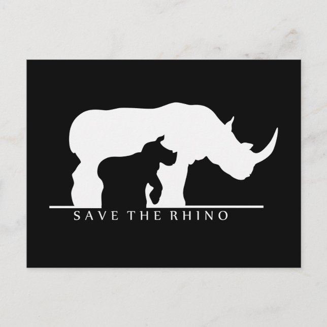 Save The Rhino Postcard (Front)