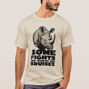 Save The Rhino Resilience Fight Design. T-Shirt