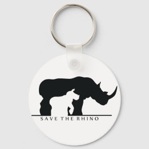 Save The Rhino (white ver.) Key Ring