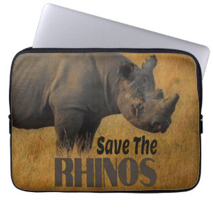 Save The Rhinos Laptop Sleeve