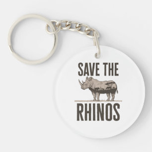 Save the Rhinos Rhino Animal Activist Conservation Key Ring