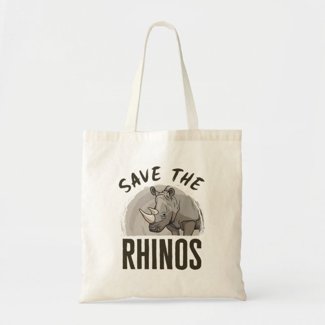 Save the Rhinos Rhino Edo Rhinoceros Tote Bag (Front)