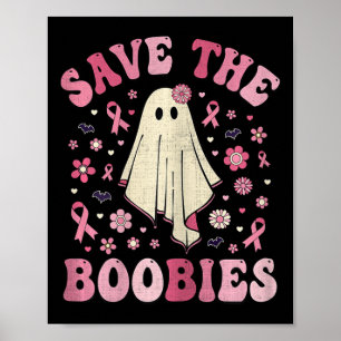 Save The S Breast Cancer Awareness Halloween  Poster