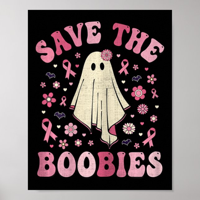 Save The S Breast Cancer Awareness Halloween  Poster (Front)