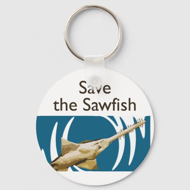 Save The Sawfish keychain (Front)