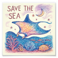 Save the Sea - Colour Pencil Ocean Art