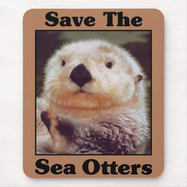 Save the Sea Otters Mouse Mat (Front)