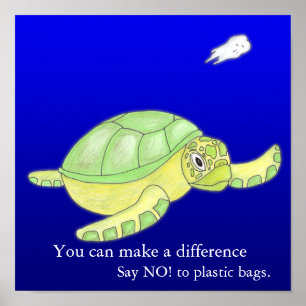 Save the Sea,  Say NO! to plastic bags Poster