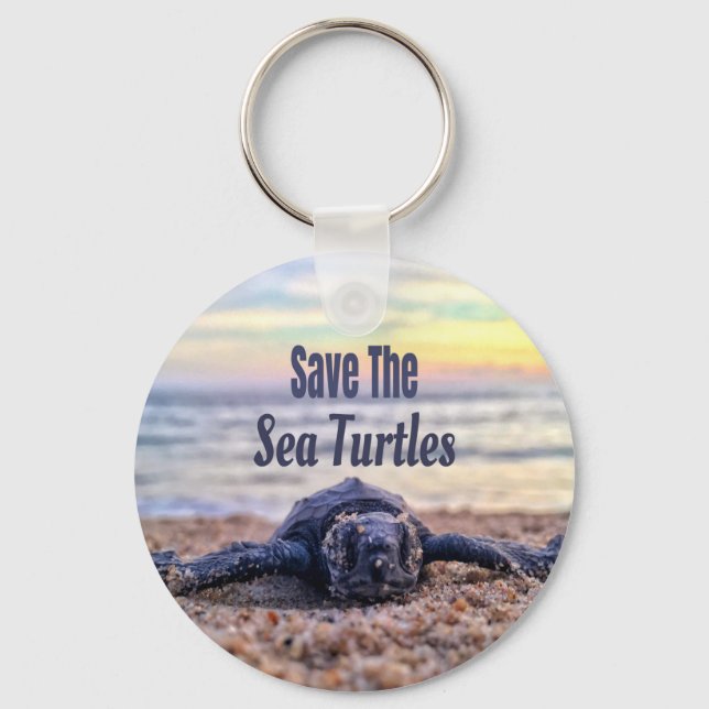 Save The Sea Turtles Key Ring (Front)