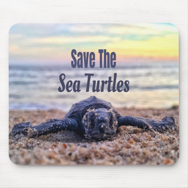 Save The Sea Turtles Mouse Mat (Front)