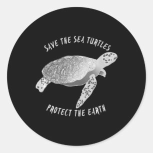 Save The Sea Turtles Protect The Earth Ocean Classic Round Sticker