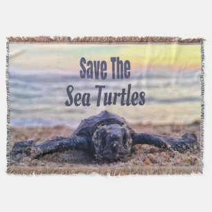 Save The Sea Turtles Throw Blanket