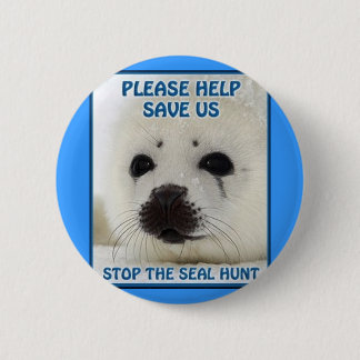 save the seals 6 cm round badge
