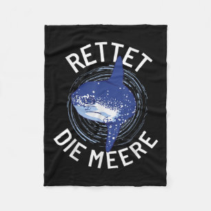 Save The Seas Environmental Protection Ocean Moonf Fleece Blanket