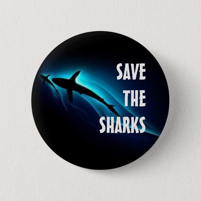 Save The Sharks 6 Cm Round Badge (Front)