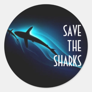 Save The Sharks Classic Round Sticker