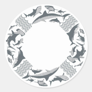 Save the Sharks Lifesaver Classic Round Sticker