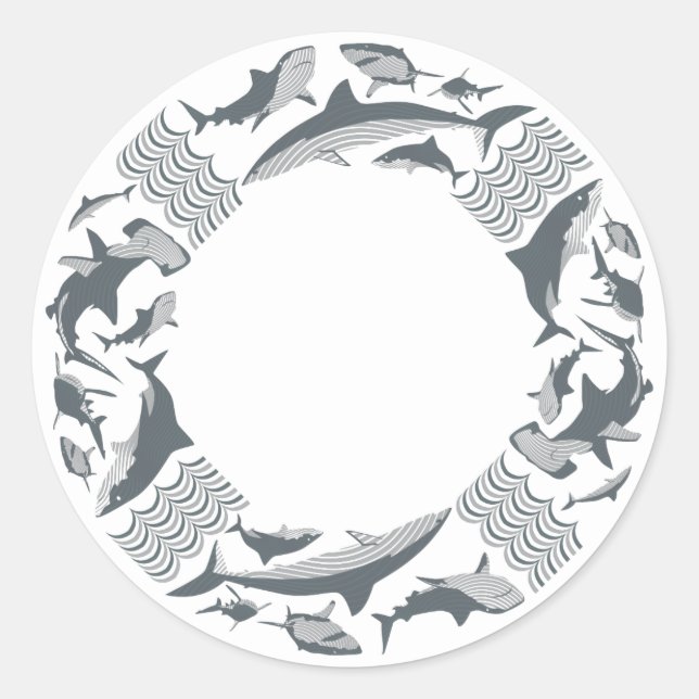 Save the Sharks Lifesaver Classic Round Sticker (Front)
