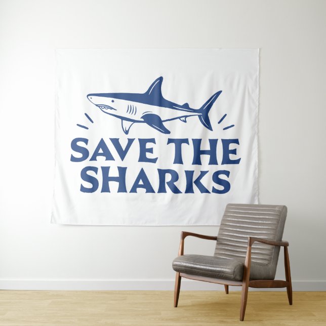 Save the sharks tapestry (In Situ (Horizontal))