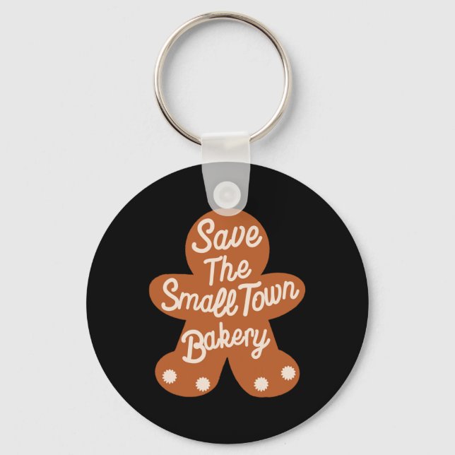 Save The Small Xmas Town Kery Gingerbread Christma Key Ring (Front)