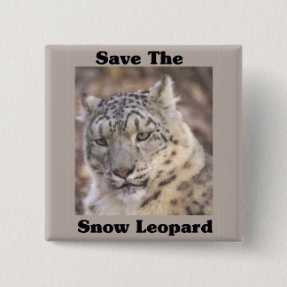 Save the Snow Leopard 15 Cm Square Badge